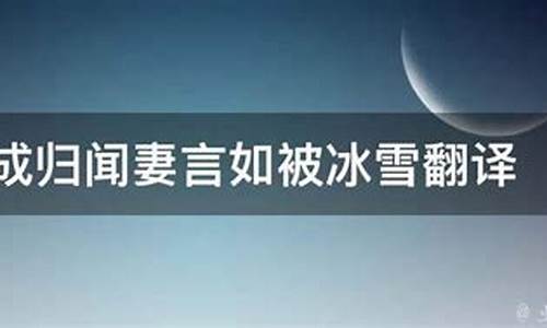 闻妻言如被冰雪句子翻译英文_成归,闻妻言,如被冰雪通假字